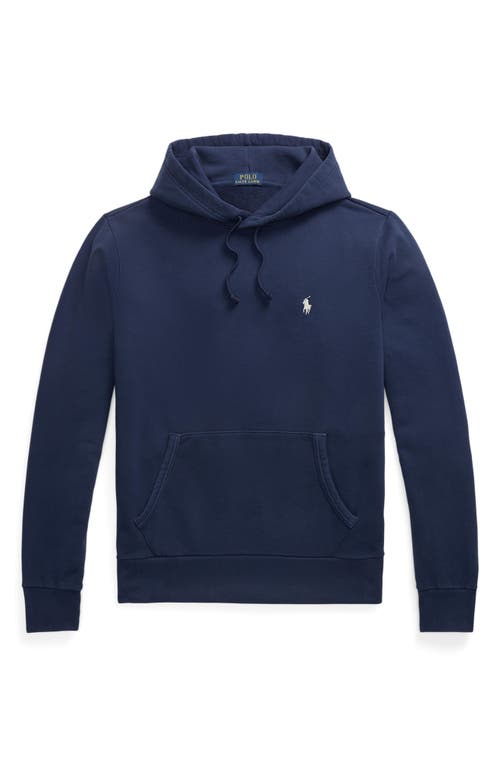 Polo Ralph Lauren Loopback Cotton Fleece Hoodie In Blue