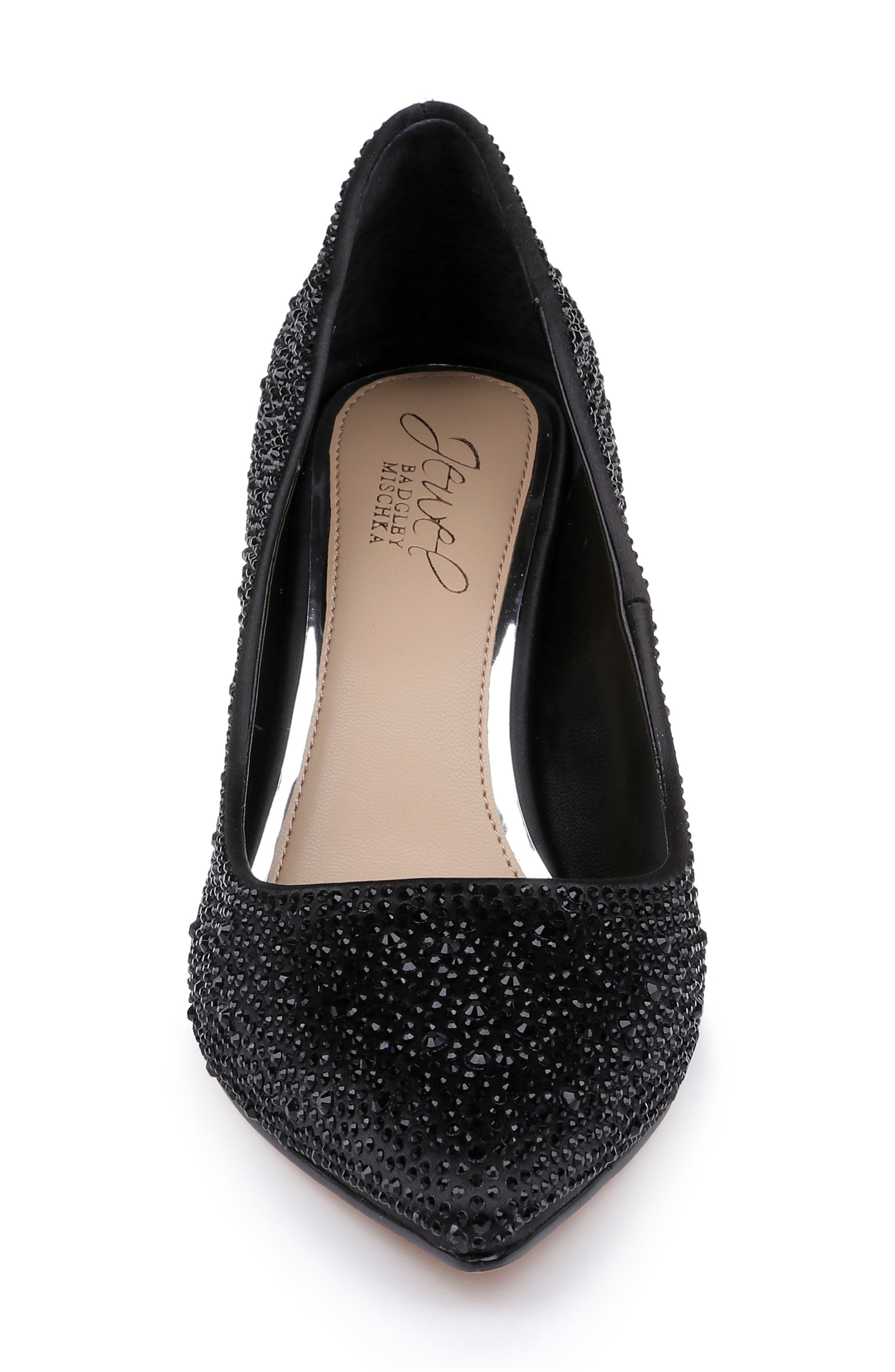 Banee II Crystal Pointed Toe Pump, Alternate, color, BLACK SATIN