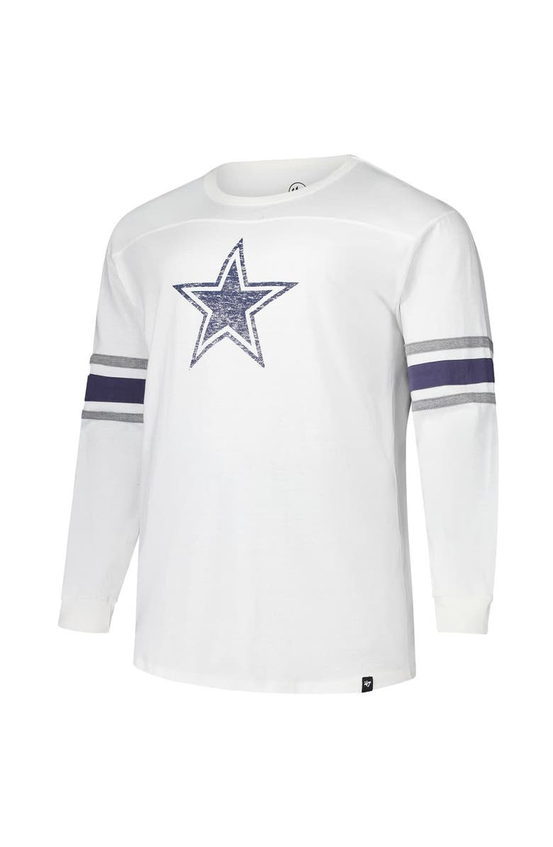 '47 Men's '47 White Dallas Cowboys Big & Tall Premier Brex Long Sleeve T-Shirt, Alternate, color, White