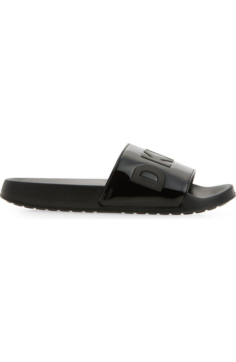 DKNY Zinna Logo Shower Slide Sandal, Alternate, color, Black