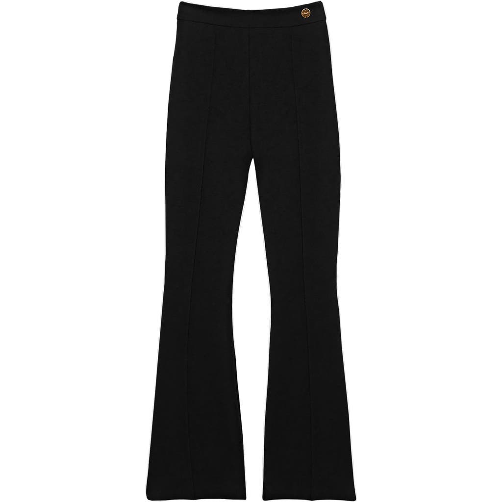 Callas Milano Lola High Density Crepe Stretch Cropped Flare Trouser In Black
