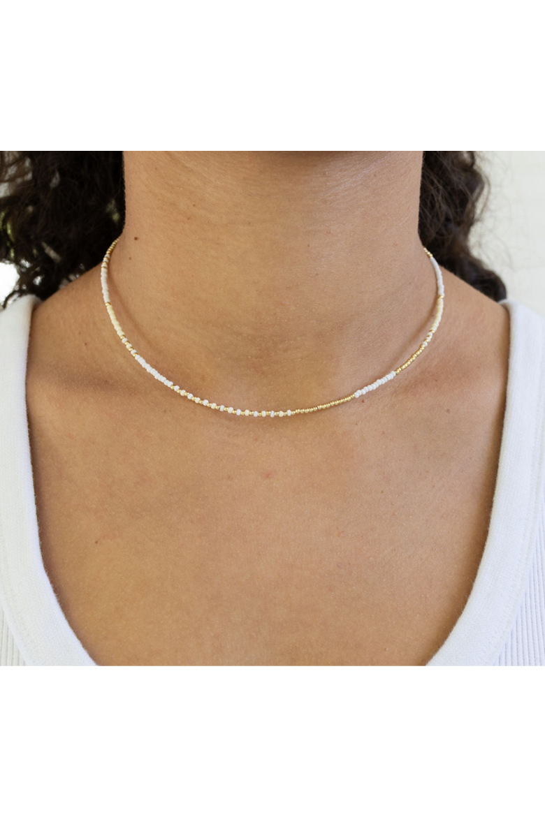 30A Sands Tiny Beaded Necklace, Alternate, color, White