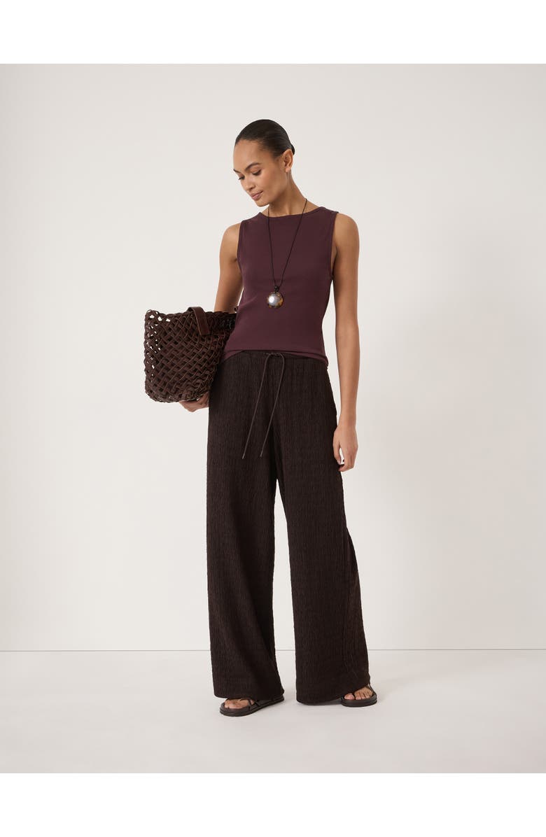Hush Aria Textured Jersey Wide Leg Pants, Alternate, color, Dark Brown