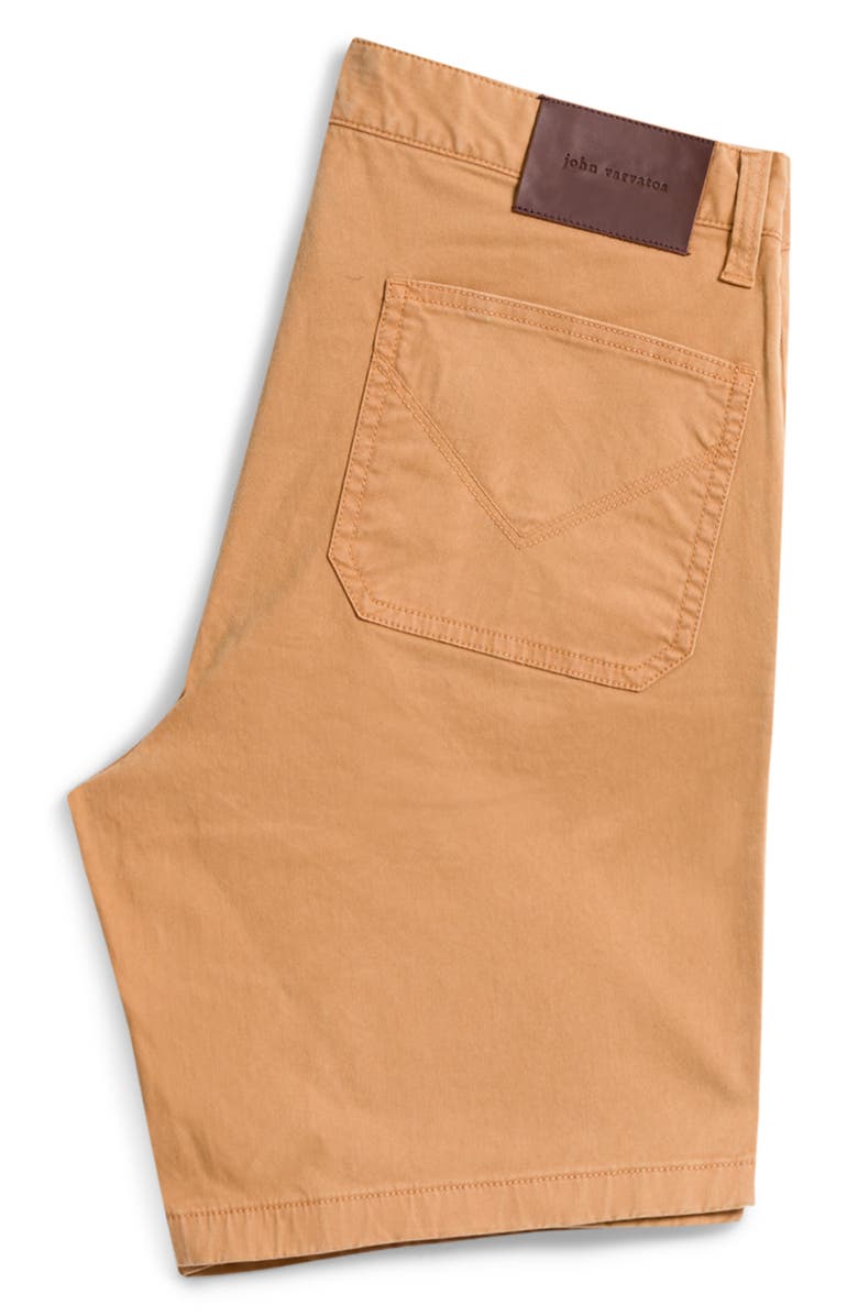 John Varvatos Jayden Seamed Stretch Cotton Shorts, Alternate, color, Copper