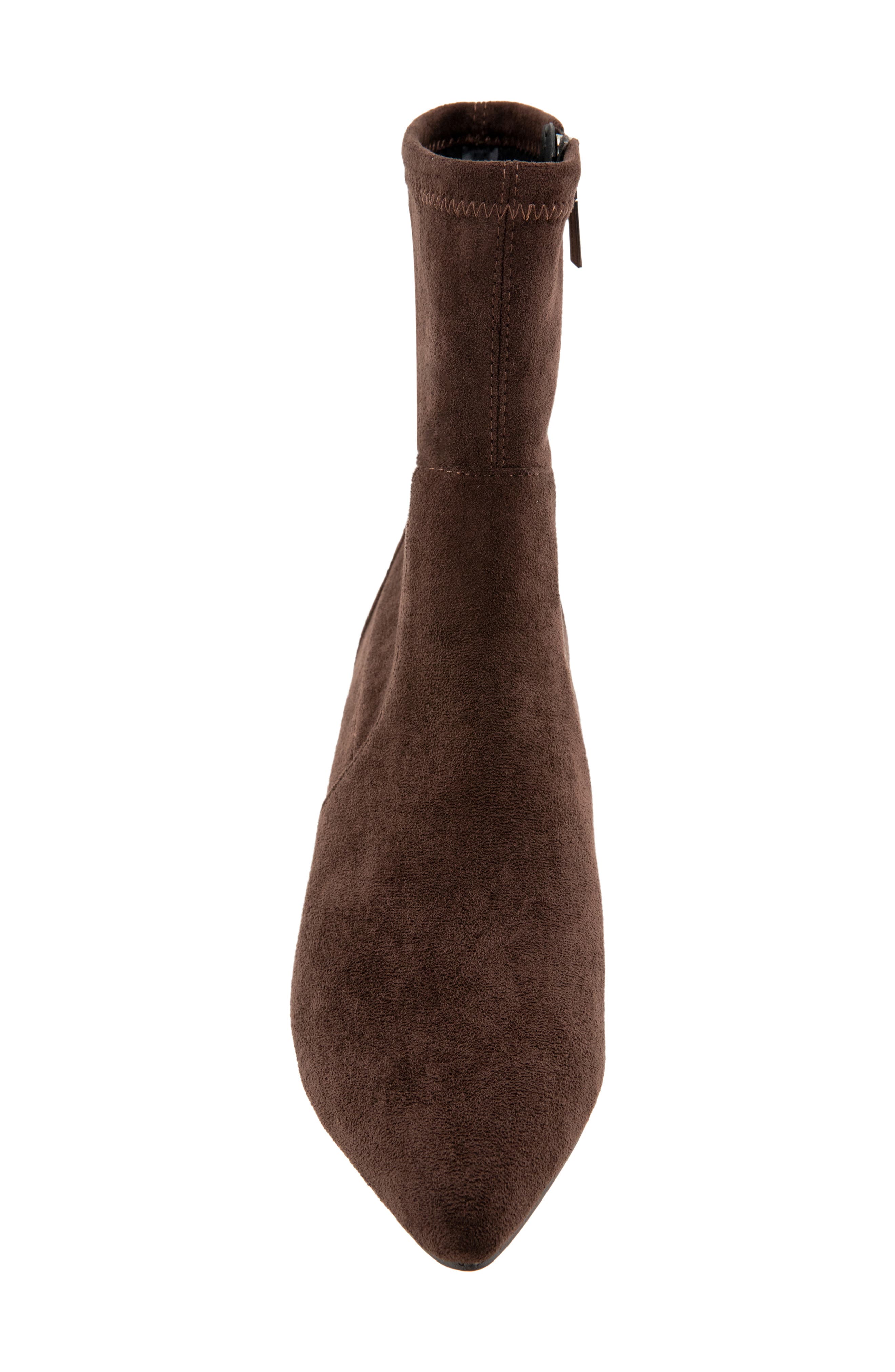 Bindi Pointed Toe Bootie, Alternate, color, CHOCOLATE MICRO