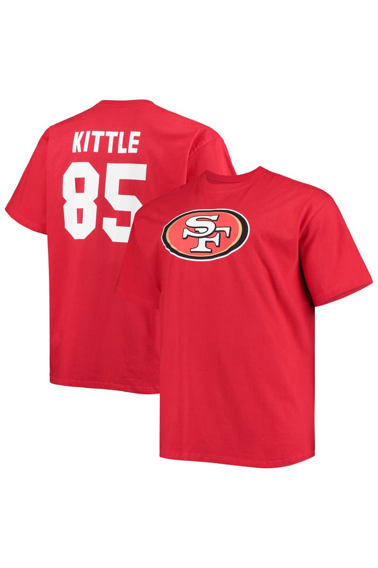 Men's Fanatics Branded George Kittle Scarlet San Francisco 49ers Big & Tall Player Name & Number T-Shirt, Main, color, Scarlet