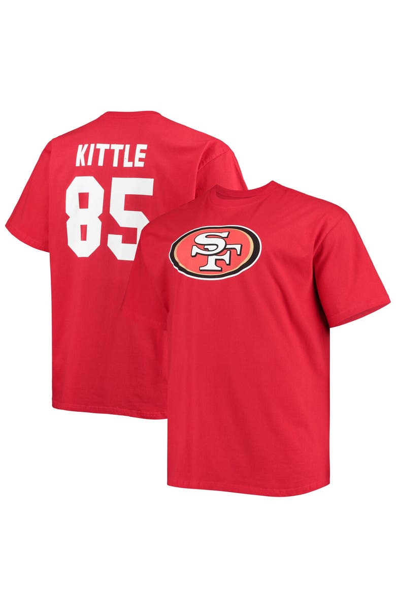 FANATICS Men's Fanatics Branded George Kittle Scarlet San Francisco 49ers Big & Tall Player Name & Number T-Shirt, Main, color, Scarlet