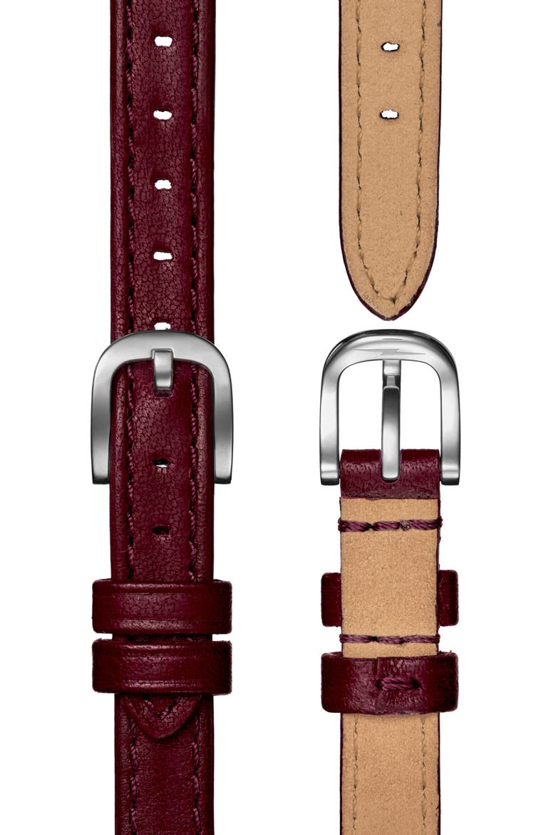 Runabout Mother of Pearl Leather Strap Watch, 25mm, Alternate, color, MOTHER OF PEARL/ RUBY