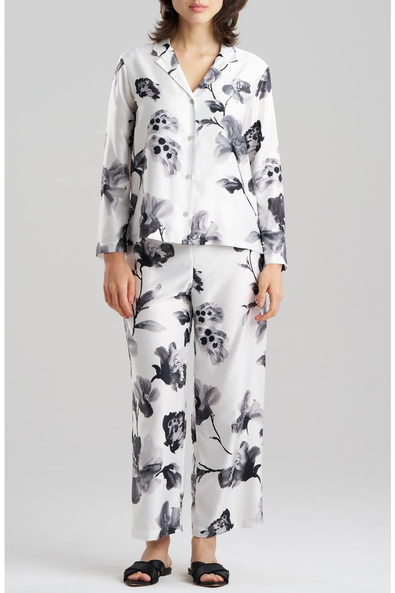 Aurelia Charmeuse Crop Pajamas, Main, color, WARM WHITE