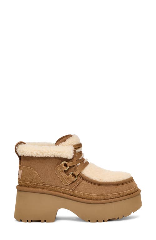 UGG UGG® CLASSIC NEW HEIGHTS GENUINE SHEARLING LACE-UP BOOTIE