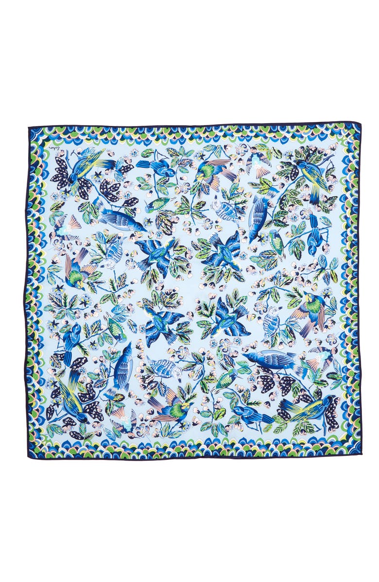 Echo Flight of Fancy Square Silk Scarf, Alternate, color, 