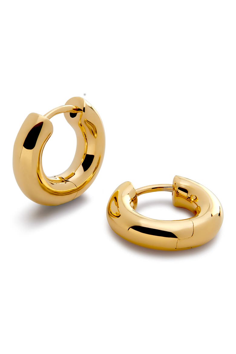 Essential Tube Huggie Hoop Earrings, Main, color, 18CT GOLD VERMEIL