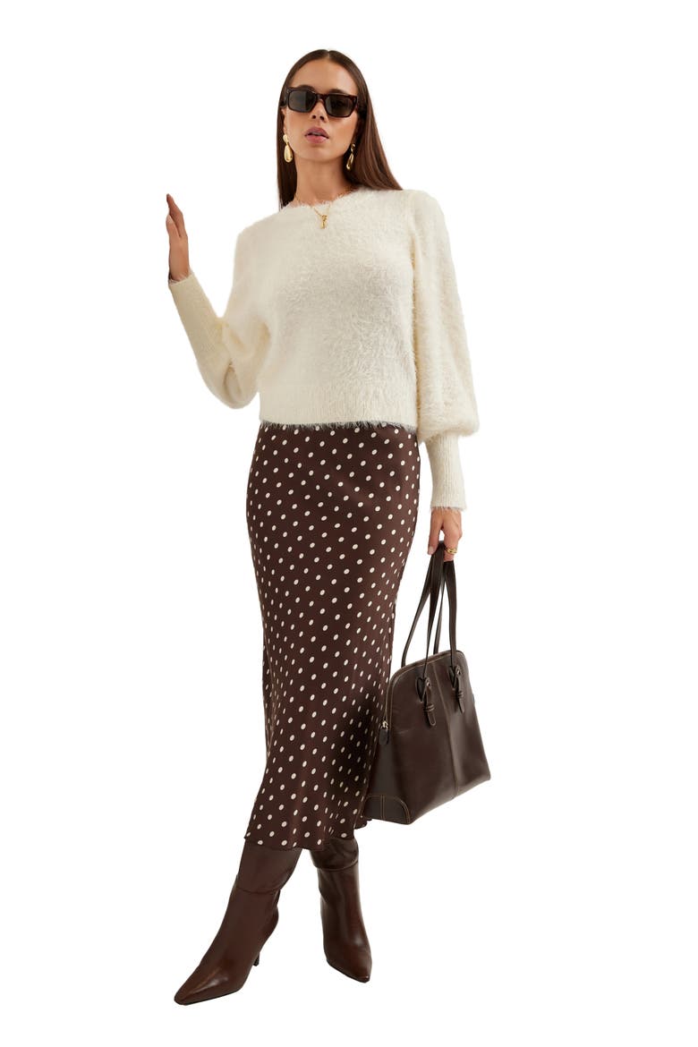 Lia Shirred Sleeve Sweater, Alternate, color, CREAM