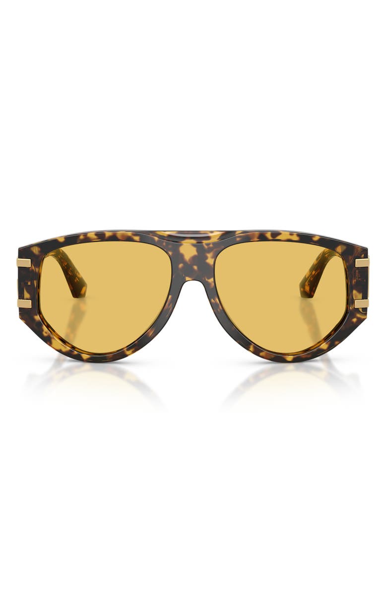 Dolce&Gabbana 56mm Pilot Sunglasses, Main, color, Yellow Havana / Yellow
