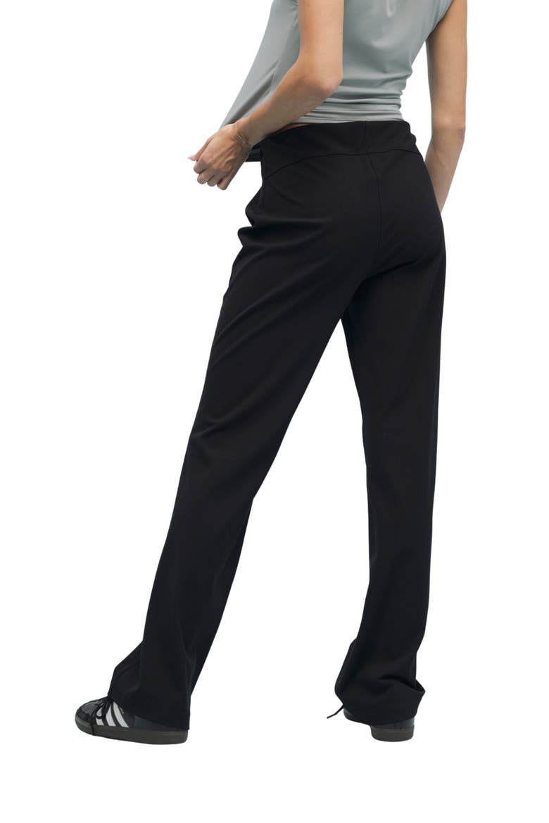 Rib Knit Pants, Alternate, color, BLACK