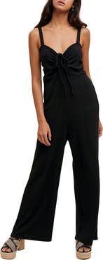 WISHLIST Sweetheart Neck Wide Leg Jumpsuit
