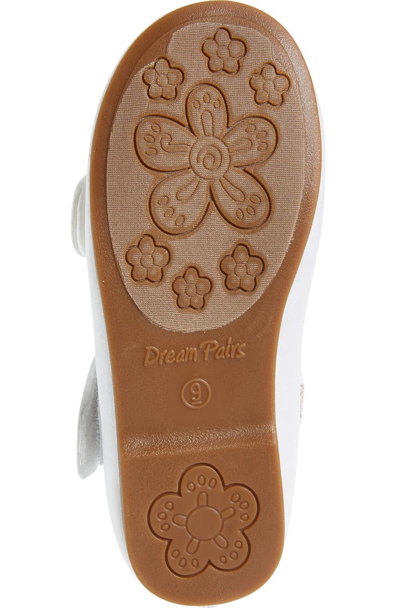 DREAM PAIRS Kids' Angel Crystal Bow Mary Jane, Alternate, color, White/ Satin