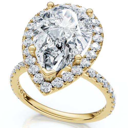 Bliss Diamond 3 5/8ct Pear Shape Halo Diamond Engagement Ring Lab Grown Or Gold