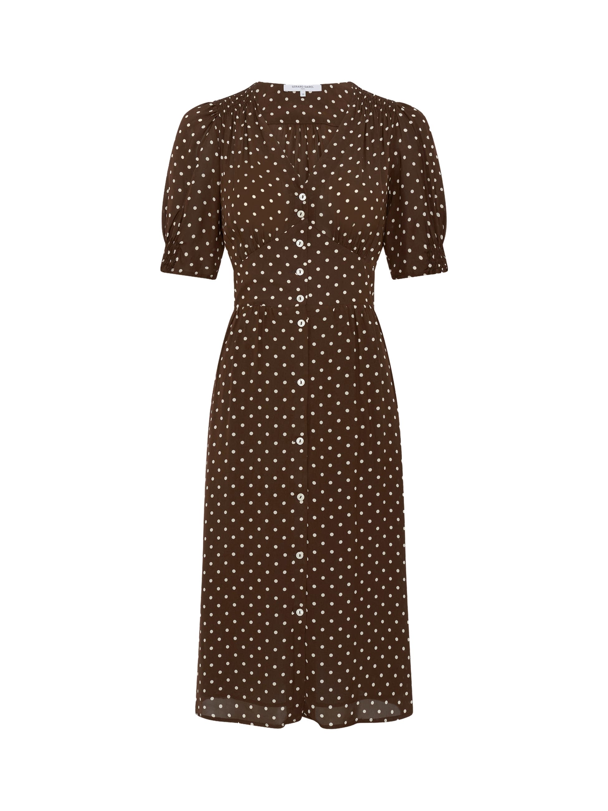 Rohya V-Neck Polka Dot Midi Dress - image 2
