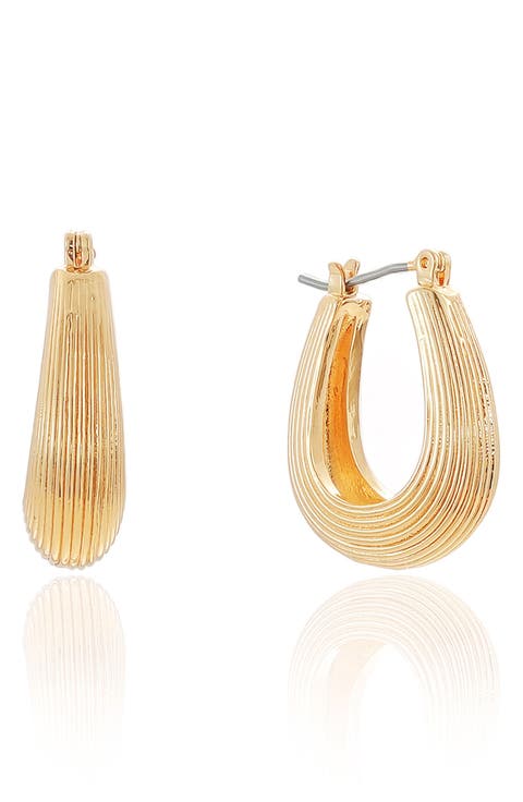 Chunky Ribbed Hoop Earrings