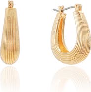 Ettika Chunky Ribbed Hoop Earrings