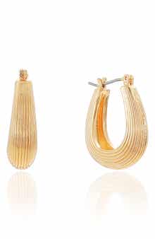 Ettika Chunky Ribbed Hoop Earrings