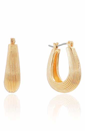 Ettika Chunky Ribbed Hoop Earrings