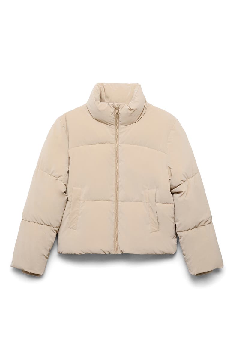 MANGO TEEN Quilted Puffer Jacket, Alternate, color, Beige