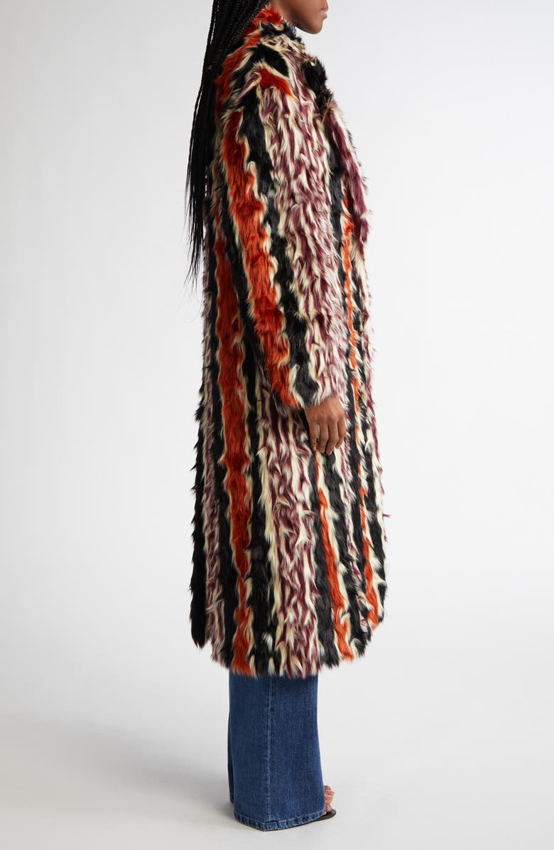 Missoni Stripe Faux Fur Long Coat, Alternate, color,