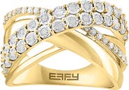 EFFY 14k Gold Plated Diamond Crisscross Ring