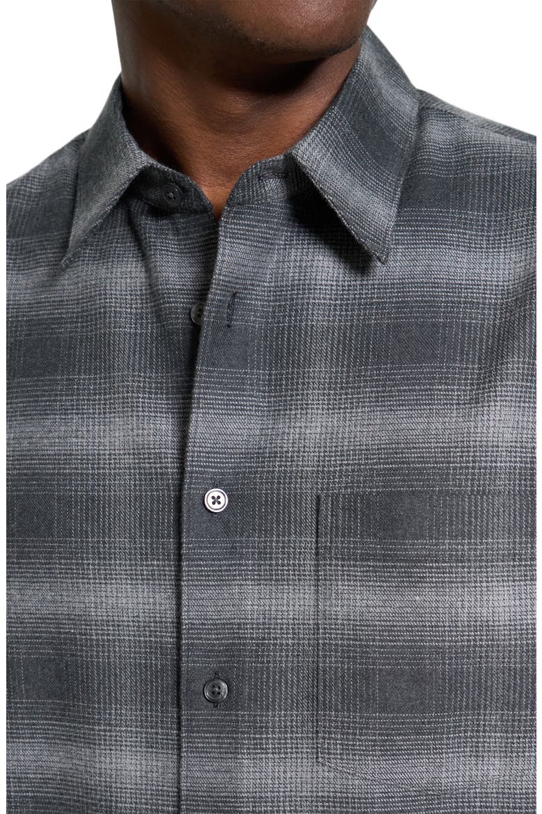 Weekend Gradient Check Brushed Cotton Button-Up Overshirt, Alternate, color, CHARCOAL MELANGE MULTI - WX6
