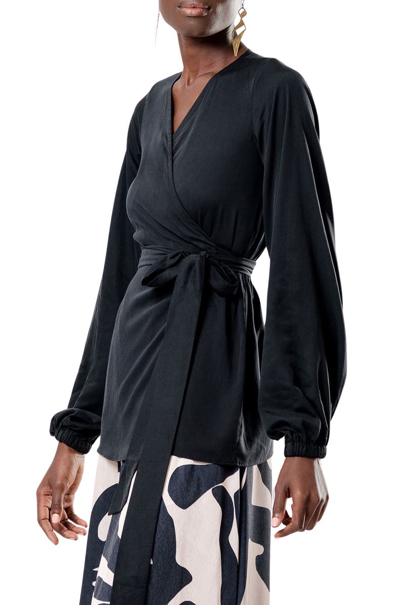 DIARRABLU Nina Satin Wrap Top, Alternate, color, 