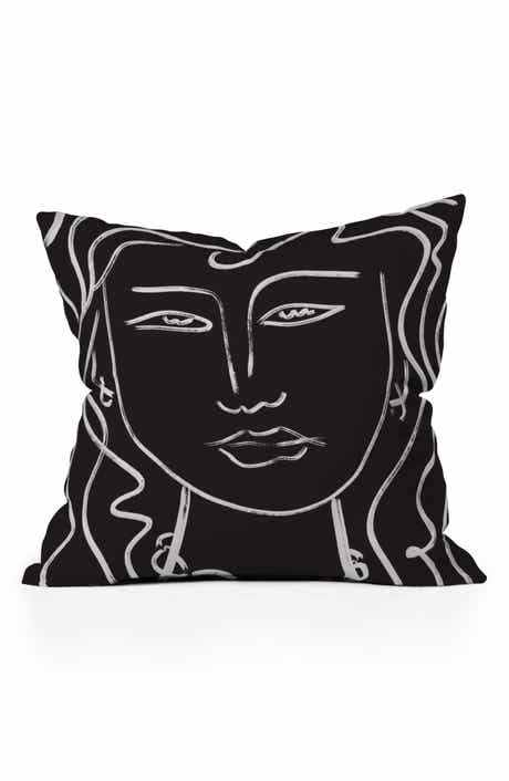 Deny Designs Line Portrait Square Throw Pillow
