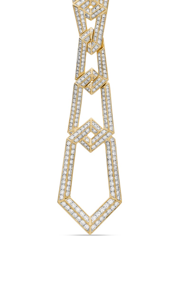 David Yurman Carlyle Linked Drop Earrings in 18K Yellow Gold with Full Pavé Diamonds, Alternate, color, 