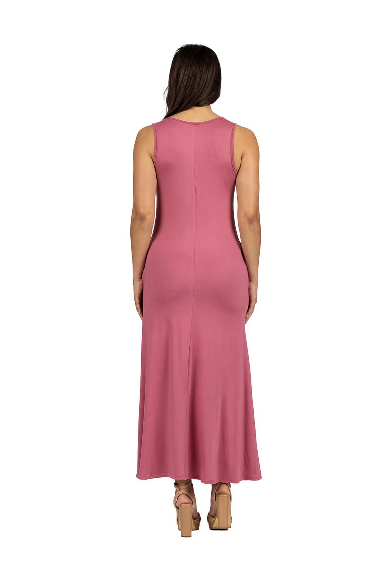 Scoop Neck Sleeveless Maxi Dress with Pockets, Alternate, color, Rose