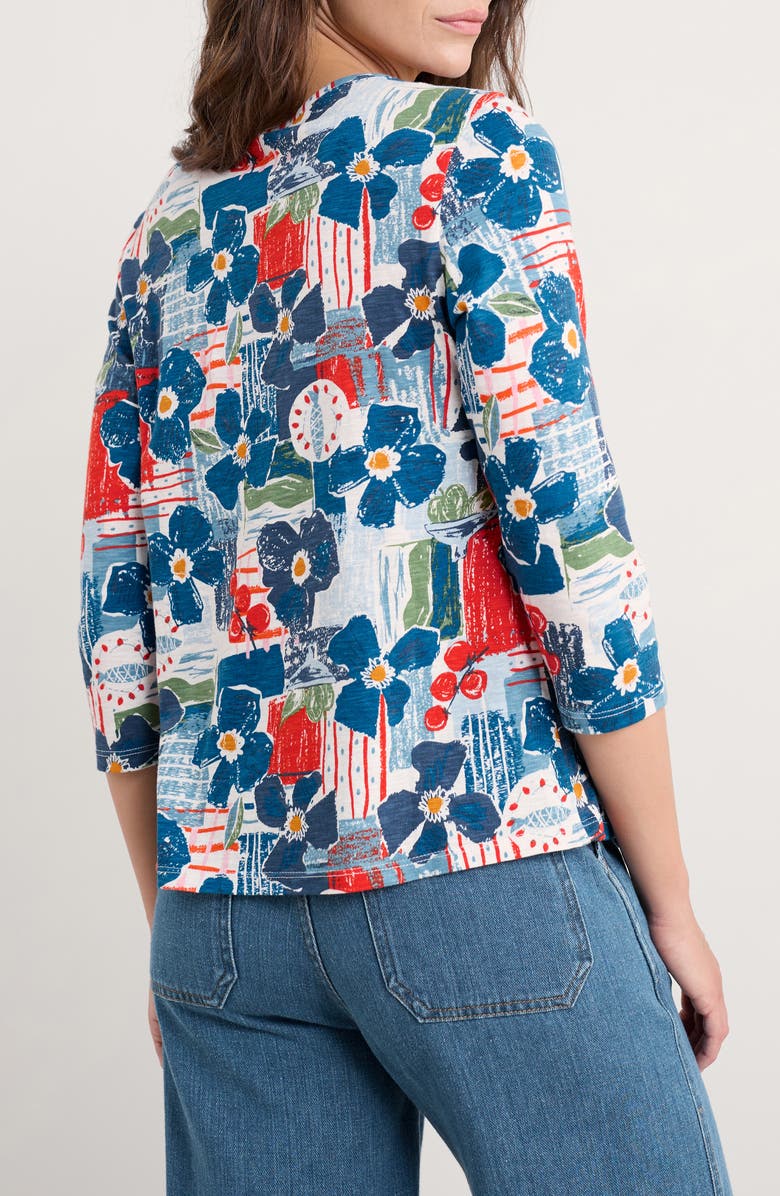 Seasalt Cornwall Penhollow Floral Organic Cotton Pintuck Top, Alternate, color, Table Sketch Chalk