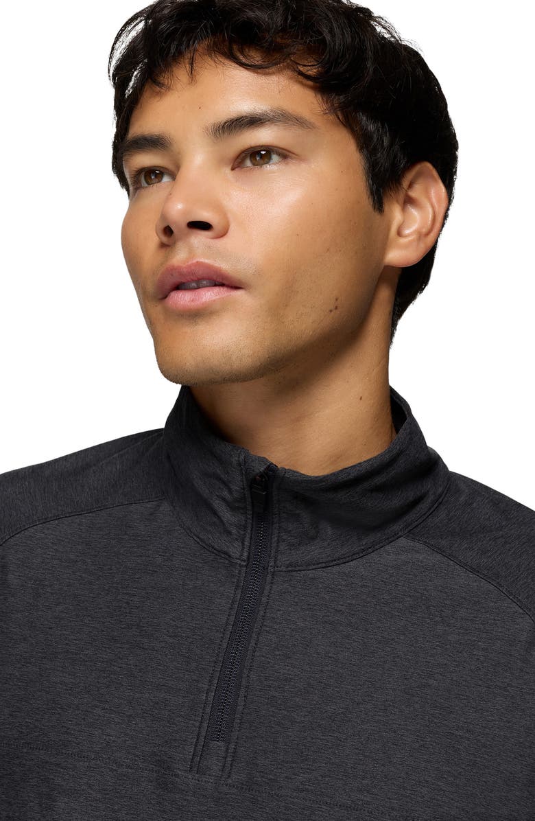 prAna Altitude Tracker Performance Quarter Zip, Alternate, color, Black Heather