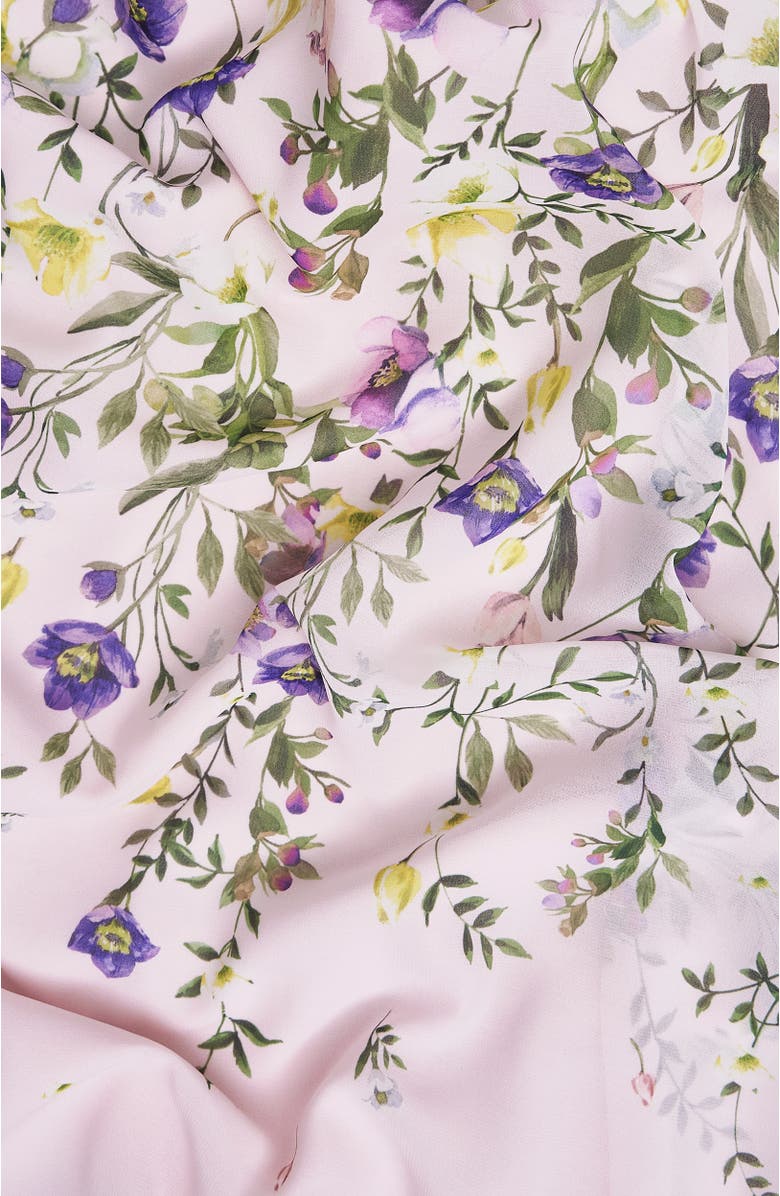 HOBBS LONDON Carly Fit Flare Midi Dress, Alternate, color, Pale Pink Multi