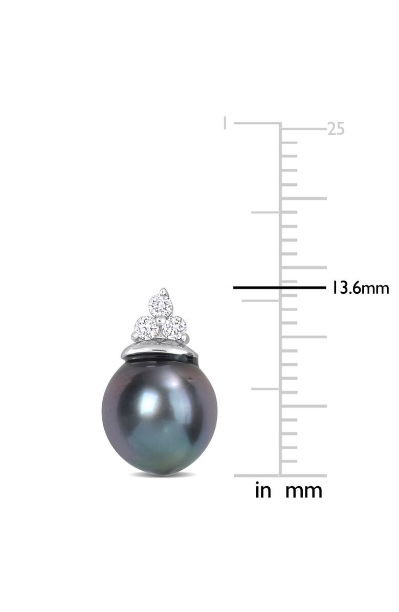 Julianna B. Tahitian Pearl & Diamond Stud Earrings, Alternate, color, Tahitian Pearl