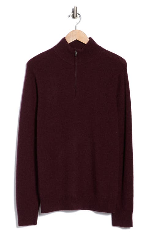 Nordstrom Cashmere Quarter Zip Sweater In Red