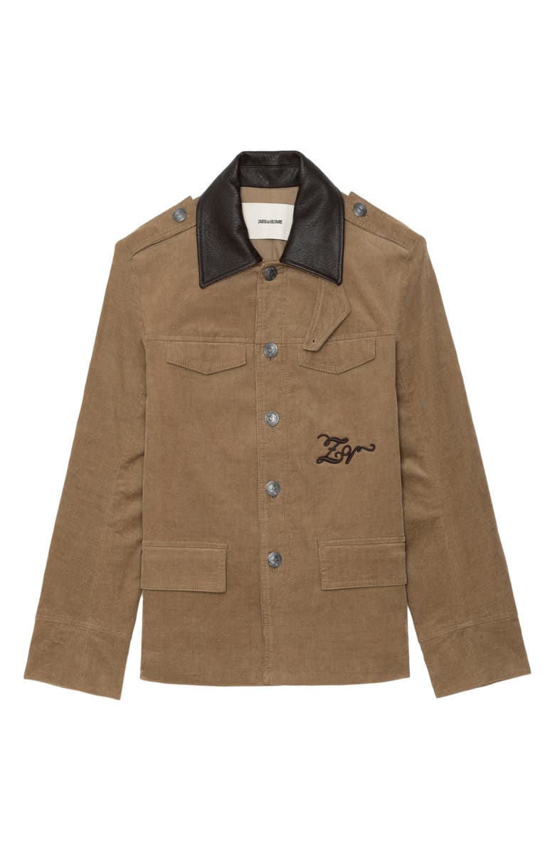 Zadig & Voltaire Veram Corduroy Jacket, Alternate, color, Cookie