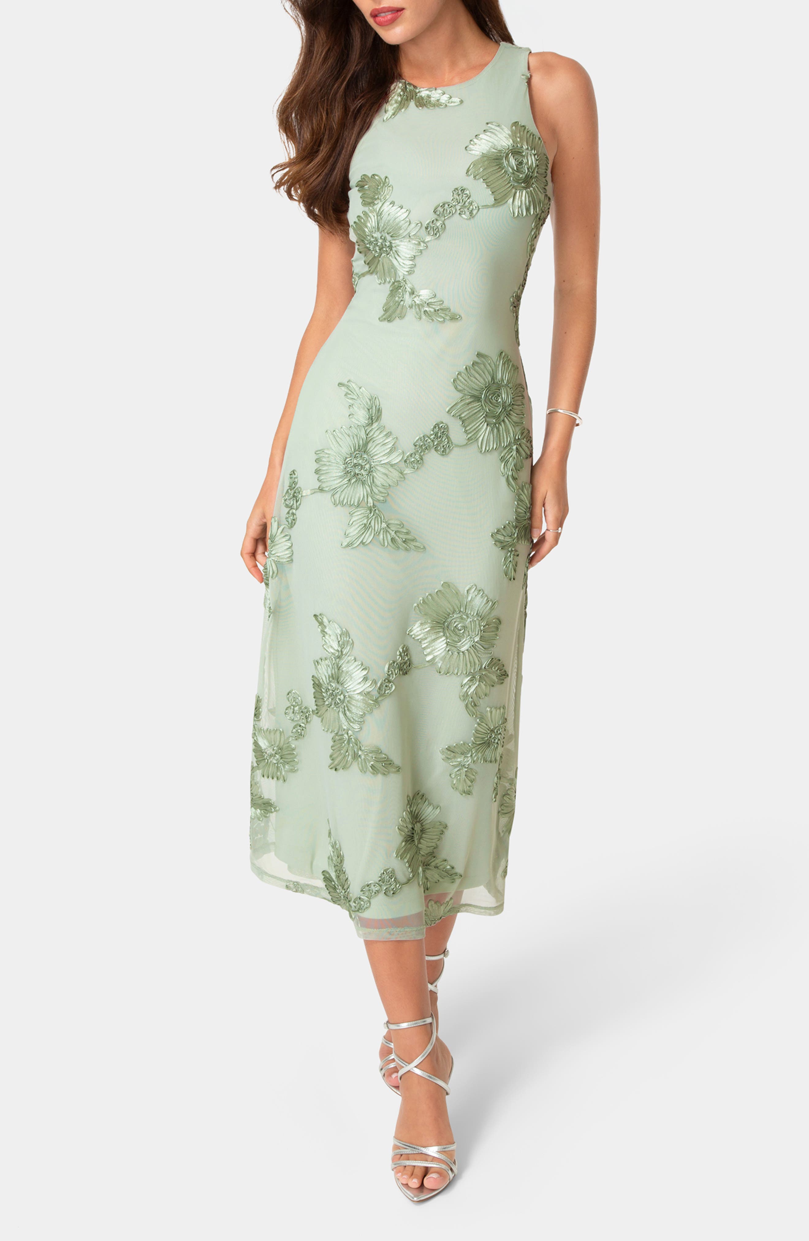 Soutache A-Line Maxi Dress