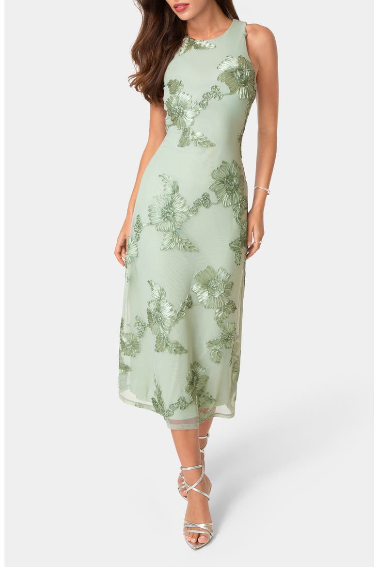 Soutache A-Line Maxi Dress, Main, color, SAGE
