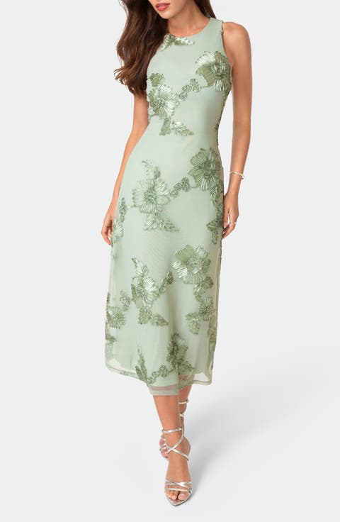 Soutache A-Line Maxi Dress