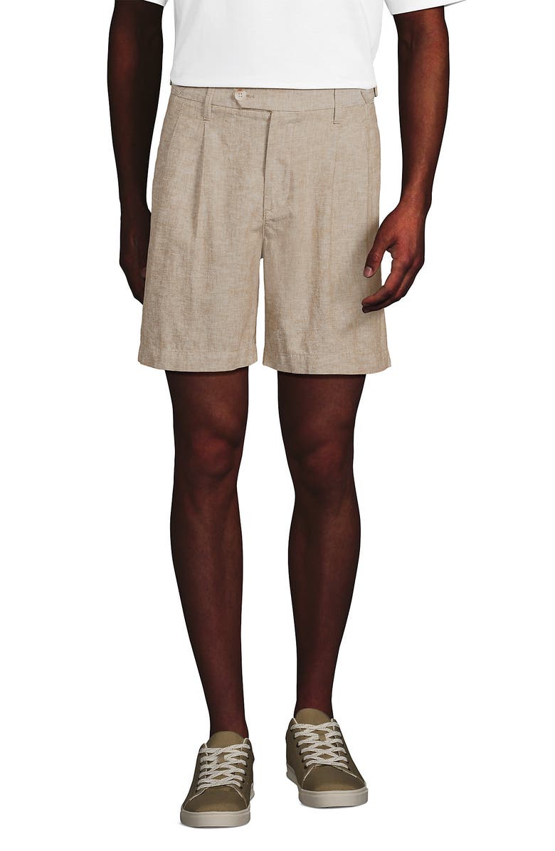 Lands' End 7" Linen Cotton Resort Shorts, Main, color, 