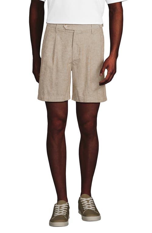 LANDS' END LANDS' END 7" LINEN COTTON RESORT SHORTS