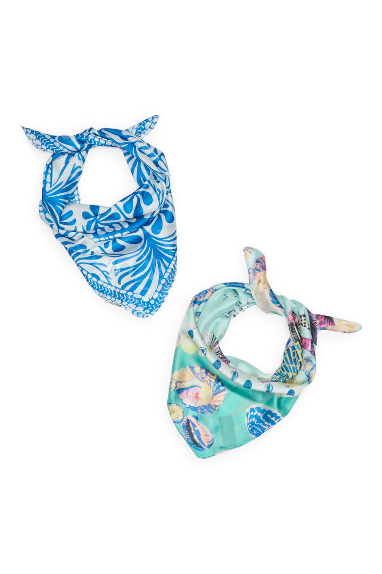 Assorted 2-Pack Square Scarves, Main, color, BLUE