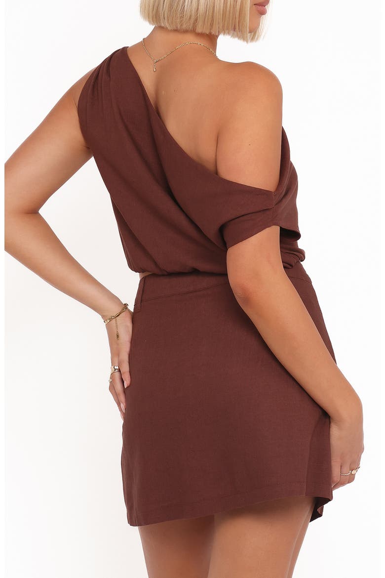 Shaw One-Shoulder Crop Top, Alternate, color, CHOCOLATE BROWN