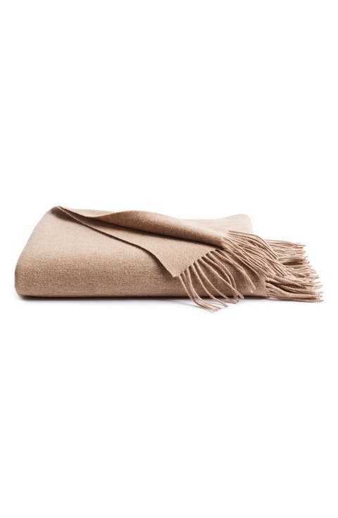 Fringe Wool & Cashmere Throw Blanket