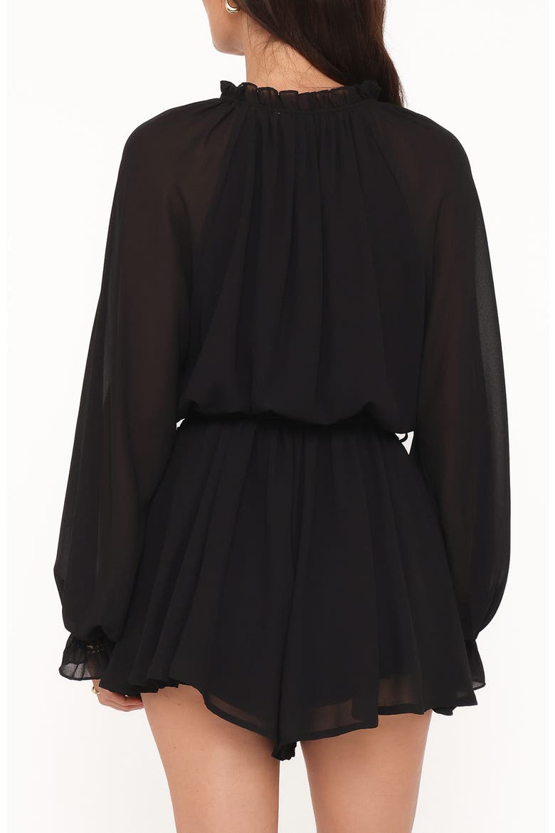 Michelle Long Sleeve Romper, Alternate, color, BLACK